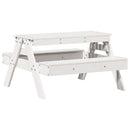 picnicbord til børn 88x97x52 cm massivt fyrretræ hvid