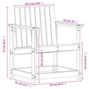 havestol 62x56x77 cm massivt fyrretræ hvid