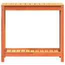 plantebord med hylde 82,5x35x75 cm massivt fyrretræ gyldenbrun