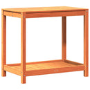 plantebord med hylde 82,5x50x75 cm massivt fyrretræ gyldenbrun