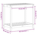 plantebord med hylde 82,5x50x75 cm massivt fyrretræ gyldenbrun