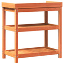 plantebord med hylder 82,5x45x86,5 cm massivt fyrretræ brun
