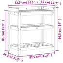 plantebord med hylder 82,5x45x86,5 cm massivt fyrretræ brun