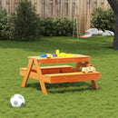 picnicbord til børn 88x97x52 cm massivt fyrretræ gyldenbrun
