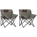 campingstole med lommer 2 stk. foldbar grå