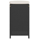 barstole til haven med hynder 4 stk. polyrattan sort