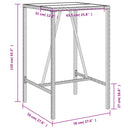 barbord til haven 70x70x110 cm polyrattan brun