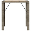 barbord til haven 105x80x110 cm akacietop polyrattan grå