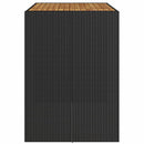 barbord til haven 145x80x110 cm akacietop polyrattan sort