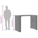 barbord til haven 145x80x110 cm akacietop polyrattan sort