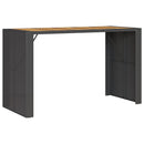 barbord til haven 185x80x110 cm akacietop polyrattan sort