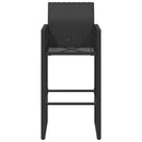 udendørs barstole 2 stk. polyrattan sort