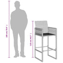 udendørs barstole 2 stk. polyrattan brun