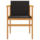 havestole 2 stk. polyrattan og massivt træ sort