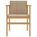 havestole 2 stk. polyrattan og massivt træ beige