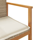 havestole 2 stk. med hynder polyrattan og massivt træ beige