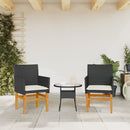 havestole 2 stk. med hynder polyrattan og massivt træ sort