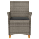 havestole 2 stk. med hynder polyrattan og massivt træ grå