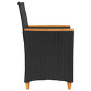 havestole 2 stk. med hynder polyrattan og massivt træ sort