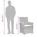 havestole 2 stk. med hynder polyrattan og massivt træ sort