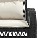 sofasæt til haven 4 dele med hynder polyrattan sort