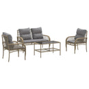 sofasæt til haven 4 dele med hynder polyrattan beige
