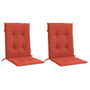 stolehynder med lav ryg 2 stk. 100x50x4 cm stof red