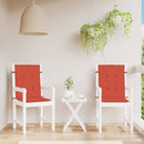 stolehynder med lav ryg 2 stk. 100x50x4 cm stof red