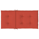 stolehynder med lav ryg 2 stk. 100x50x4 cm stof red