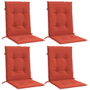 stolehynder med lav ryg 4 stk. 100x50x4 cm stof red