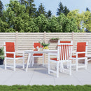 stolehynder med lav ryg 4 stk. 100x50x4 cm stof red