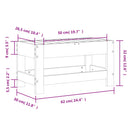haveskammel 62x30x32 cm massivt douglasgran