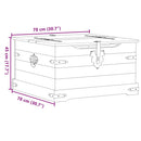 opbevaringsboks Corona 78x78x45 cm massivt fyrretræ