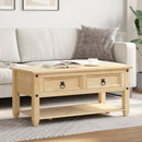 sofabord med skuffer Corona 100x48x45 cm massivt fyrretræ