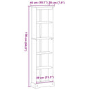 bogreol Corona 46x20x170 cm massivt fyrretræ
