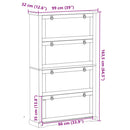 skoskab Corona 99x32x163,5 cm massivt fyrretræ