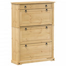 skoskab Corona 99x32x138 cm massivt fyrretræ