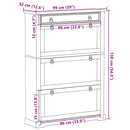 skoskab Corona 99x32x138 cm massivt fyrretræ