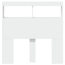sengegavl med opbevaring og LED-lys 100x17x102 cm hvid