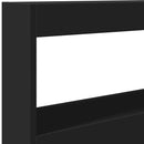 sengegavl med opbevaring og LED-lys 120x17x102 cm sort