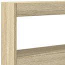 sengegavl med opbevaring og LED-lys 180x17x102 cm sonoma-eg