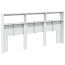 sengegavl med opbevaring og LED-lys 200x17x102 cm hvid