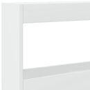 sengegavl med opbevaring og LED-lys 200x17x102 cm hvid