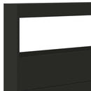 sengegavl med opbevaring og LED-lys 220x17x102 cm sort