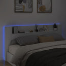 sengegavl med opbevaring og LED-lys 220x16,5x103,5 cm hvid