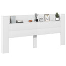 sengegavl med opbevaring og LED-lys 220x16,5x103,5 cm hvid
