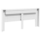 sengegavl med opbevaring og LED-lys 220x16,5x103,5 cm hvid
