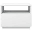 sofabord med LED-lys 50x49x40 cm hvid