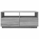 sofabord med LED-lys 90x49x40 cm grå sonoma-eg