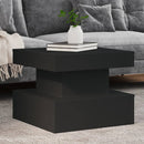 sofabord med LED-lys 50x50x40 cm sort